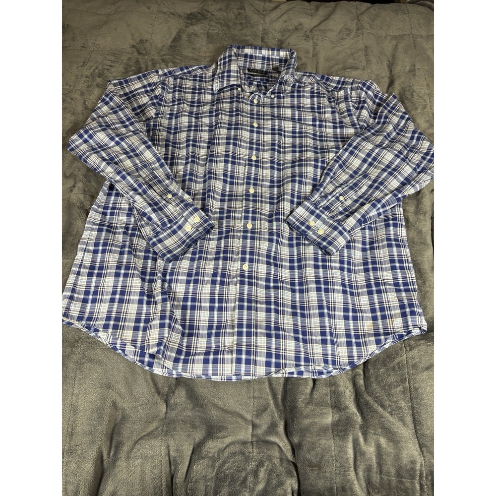 Lauren Ralph Lauren Men's Button Down Shirt Stretch Fabric Regular Fit XL Plaid‎